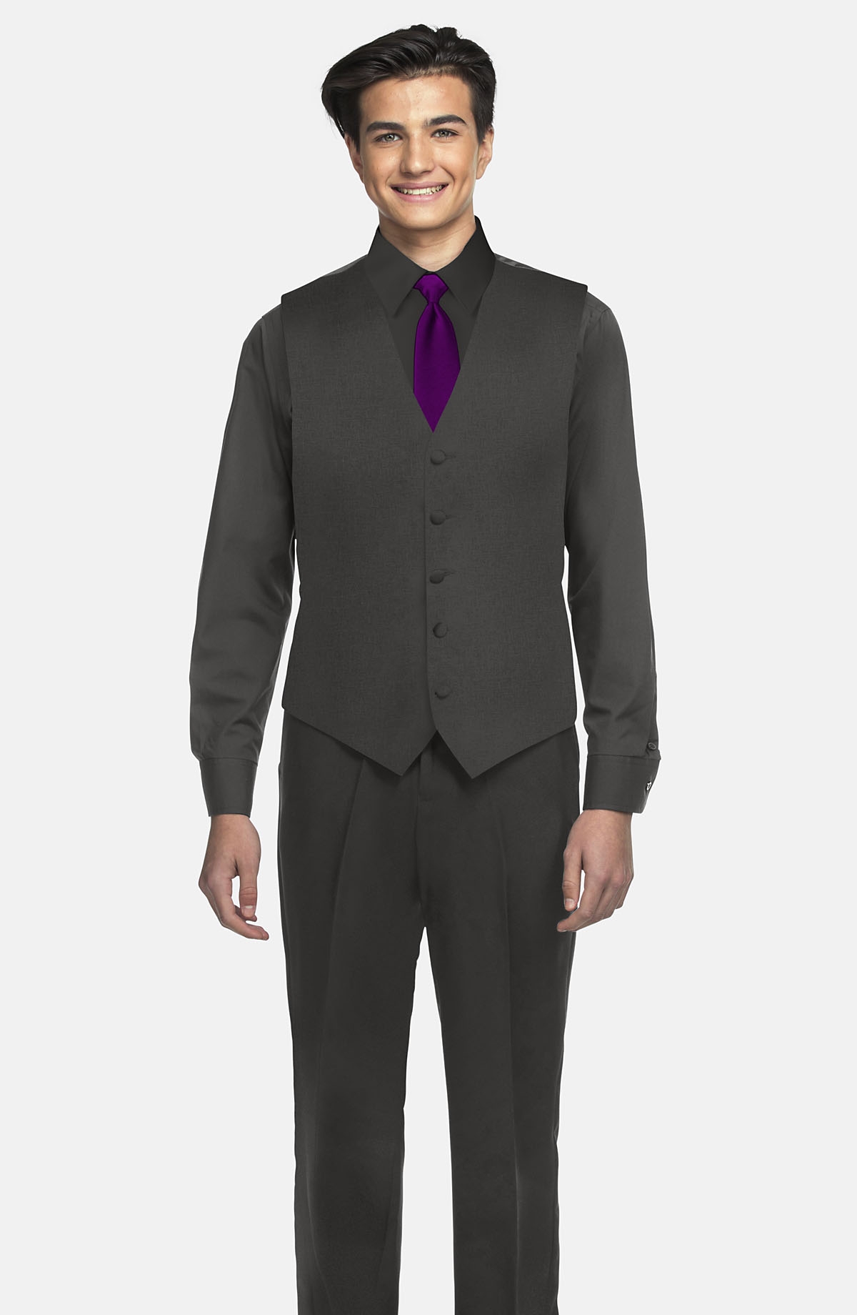 All black store vest suit