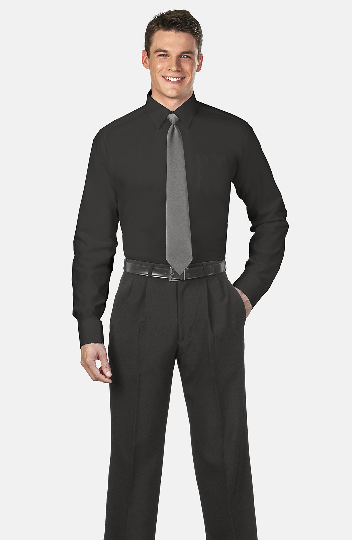 Black dress shirt and pants online