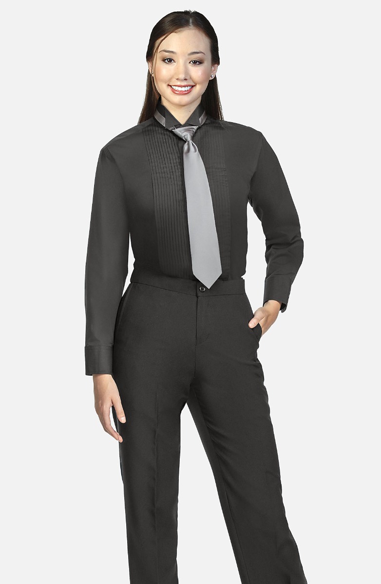 Womens black dress clearance shirt