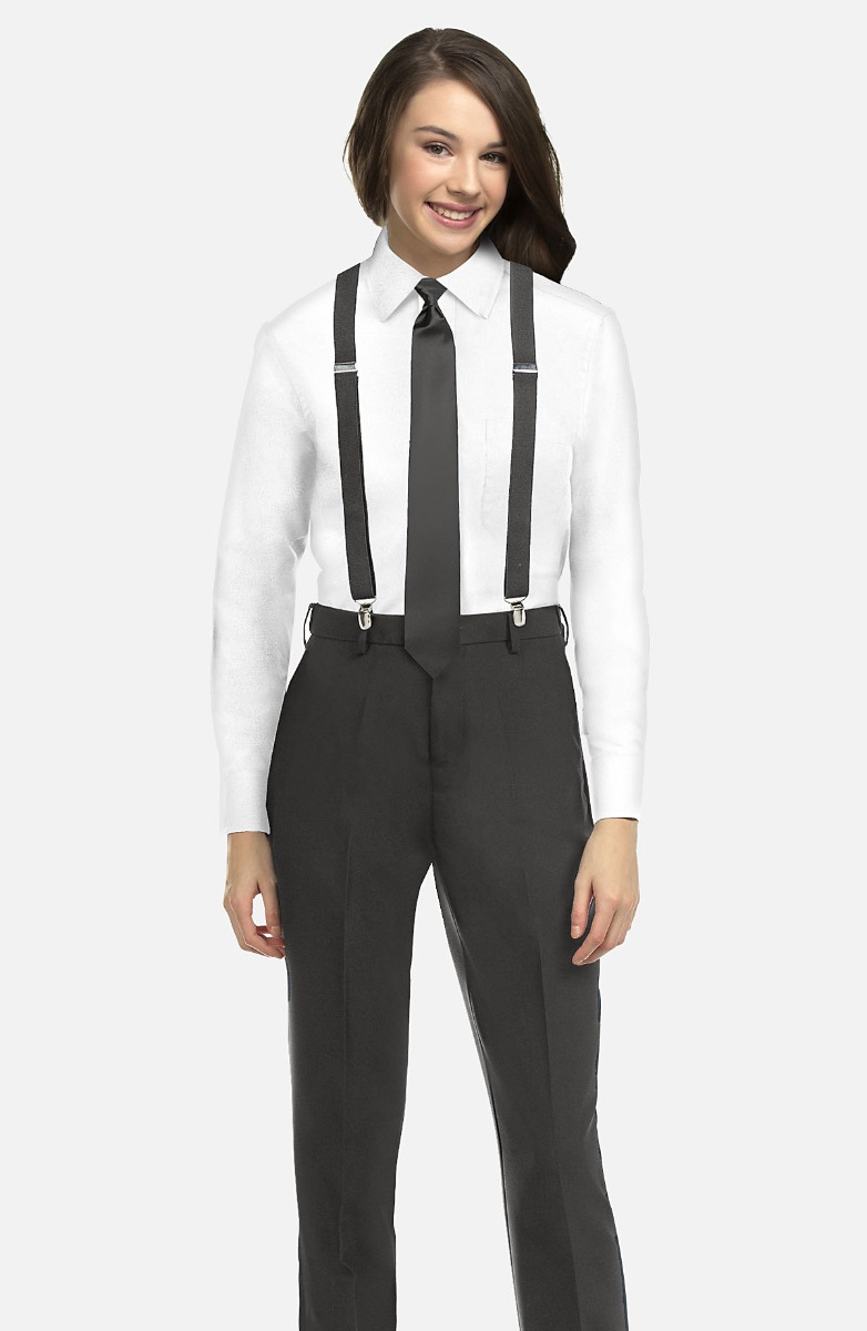 White dress shirt cheap with black dress pants