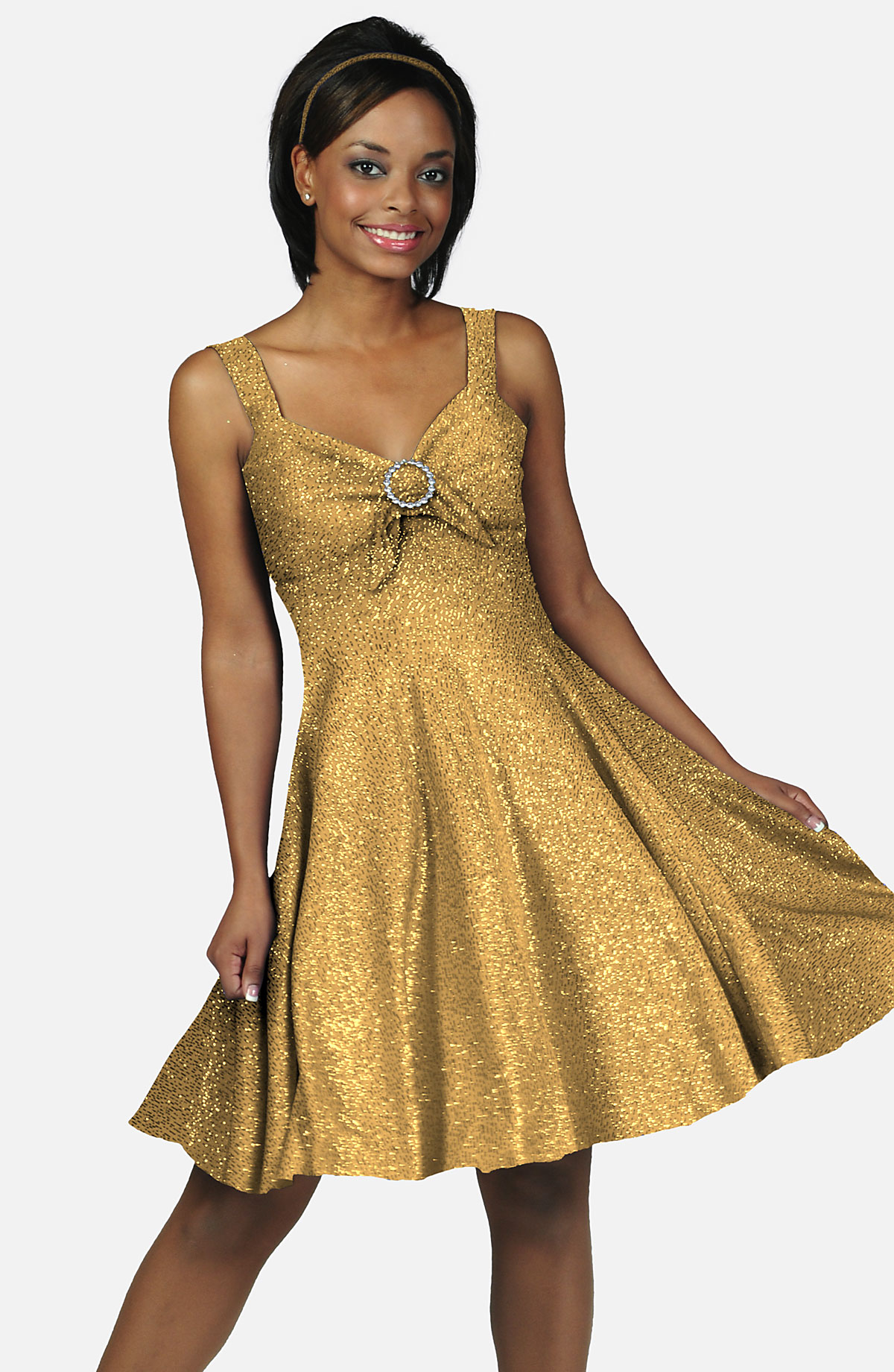 Style SW001GN - Glitter Knit Swing Dress